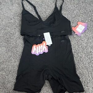 YITTY Black Seamless Bralette & High-Waist Shaping Shorts Set